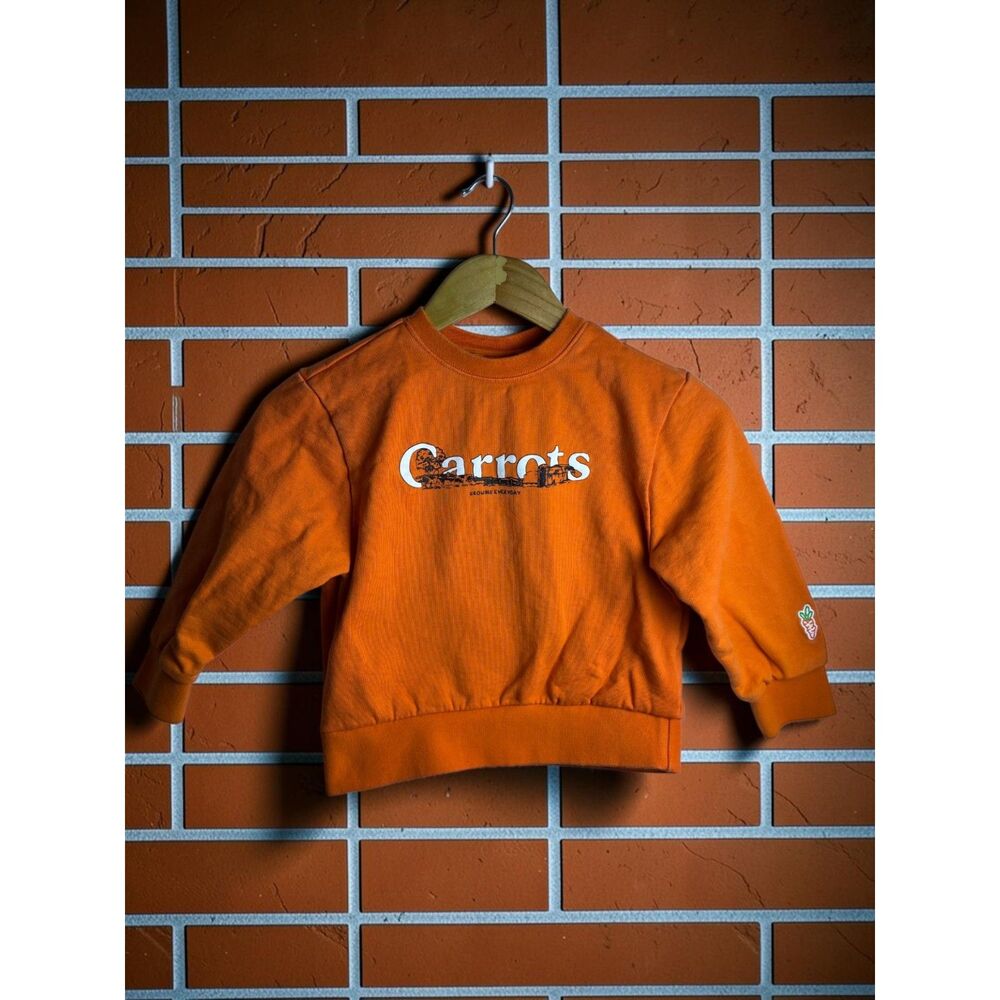 Carrots Growing Everyday Kids Orange Crewneck Sweatshirt Streetwear Logo